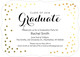 Gold Foil Confetti Graduation Invitations Image 3 of 5